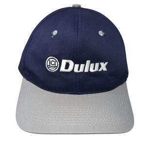 Dulux Snapback Cap Blue One Size Adjustable Embroidered Vented Holes 6 Panel TC